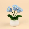 Cross-border blue hook potted lily of the valley, knitted flower, artificial potted green plant, artificial fake green plant, anti-real green plant, horticultural decoration Item Picture